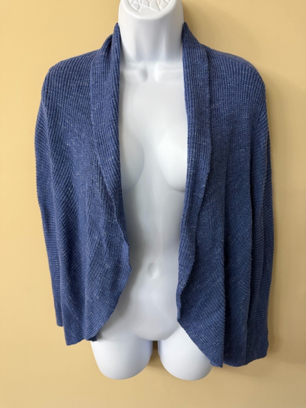 Nic + Zoe Heathered Blue Cardigan, Size Petite M